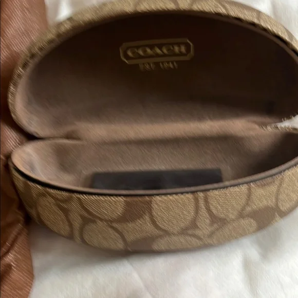 Coach Signature Brown Sunglasses Case with Dust Bag - Picture 2 of 6